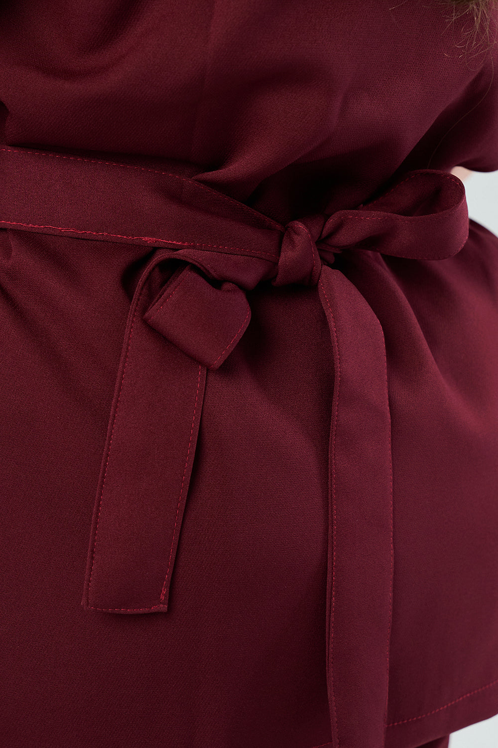 Burgundy Side Tie Scrub Set