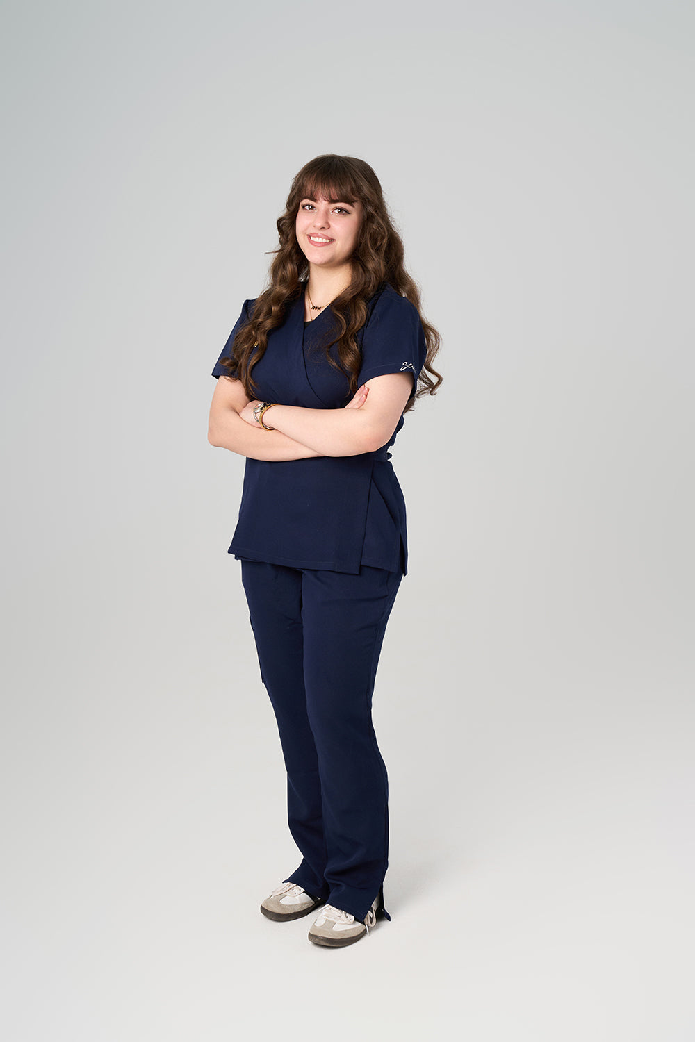 Navy Side Tie Scrub Set