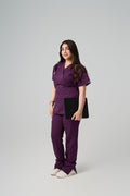 Royal mauve Side Tie Scrub Set