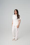 White Side Tie Scrub Set
