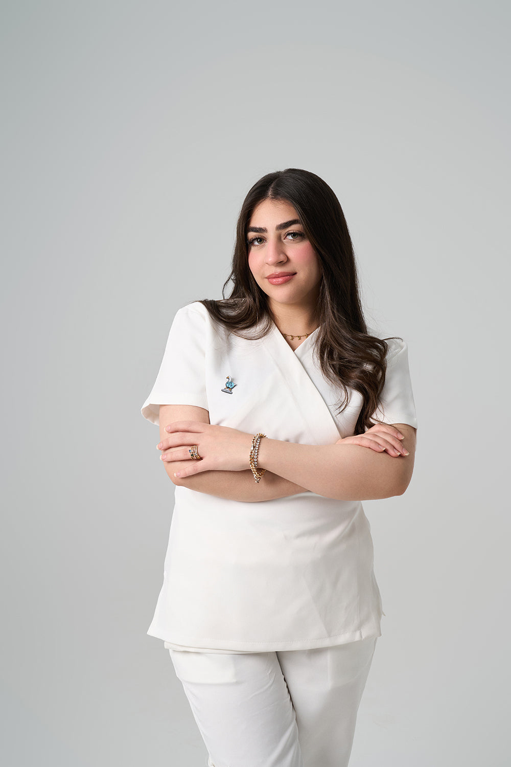 White Side Tie Scrub Set